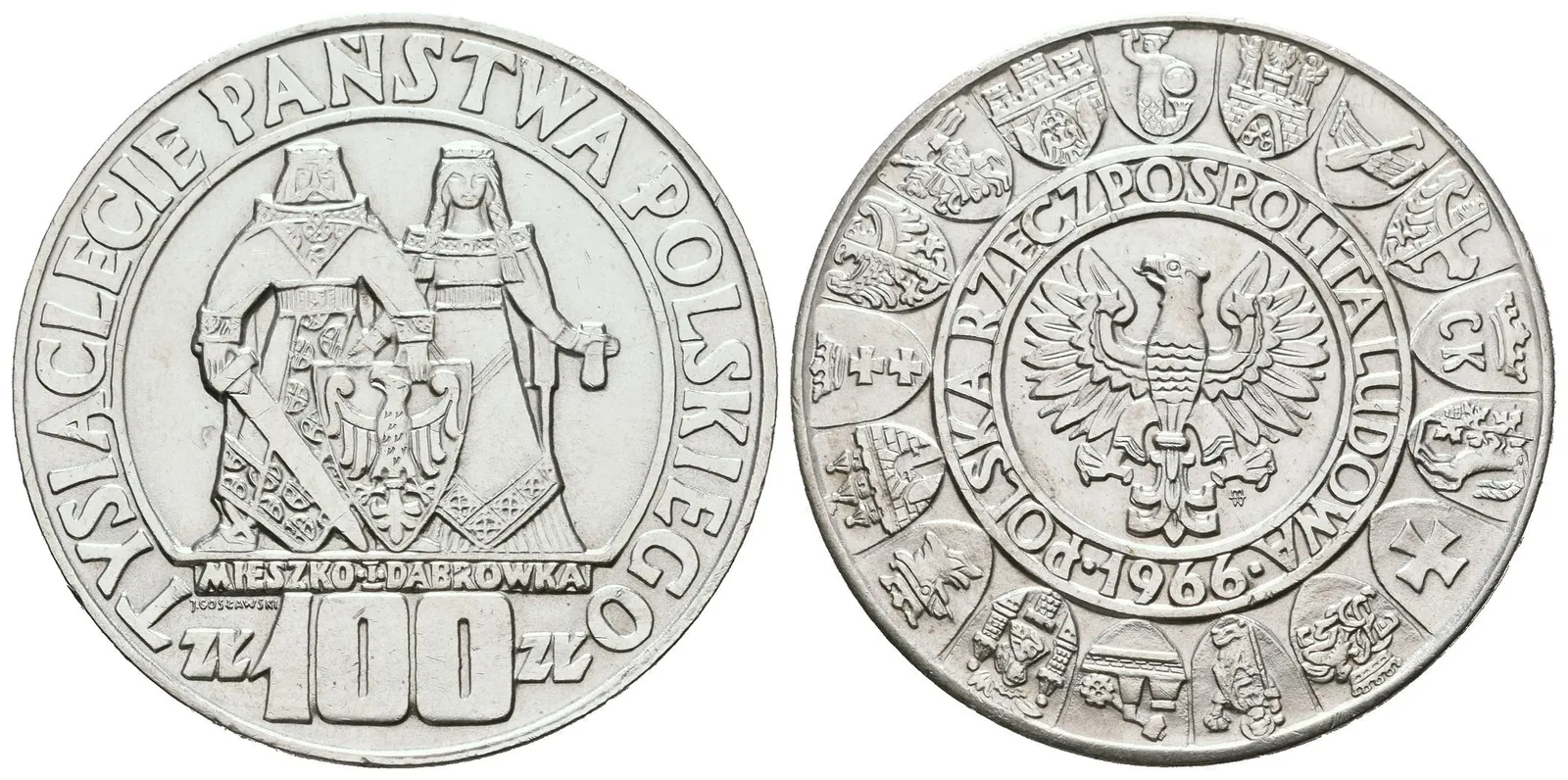 Polsko, 100 Zlotých 1966 - Pamětní