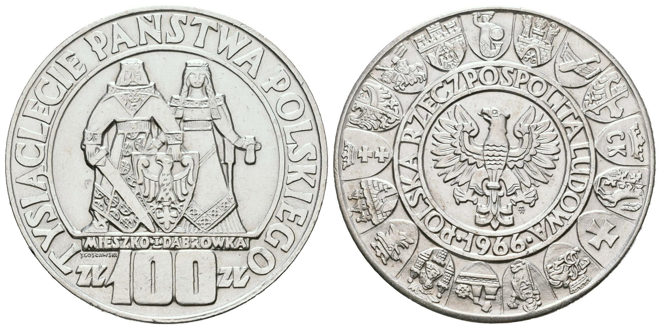 Polsko, 100 Zlotých 1966 - Pamětní