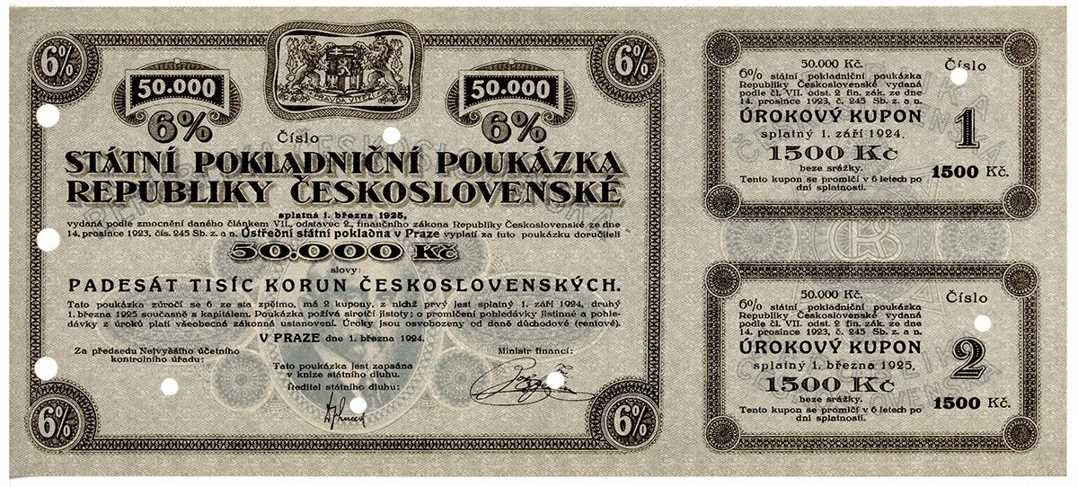 Státní pokladniční poukázky, 1919 - 1939 — 1