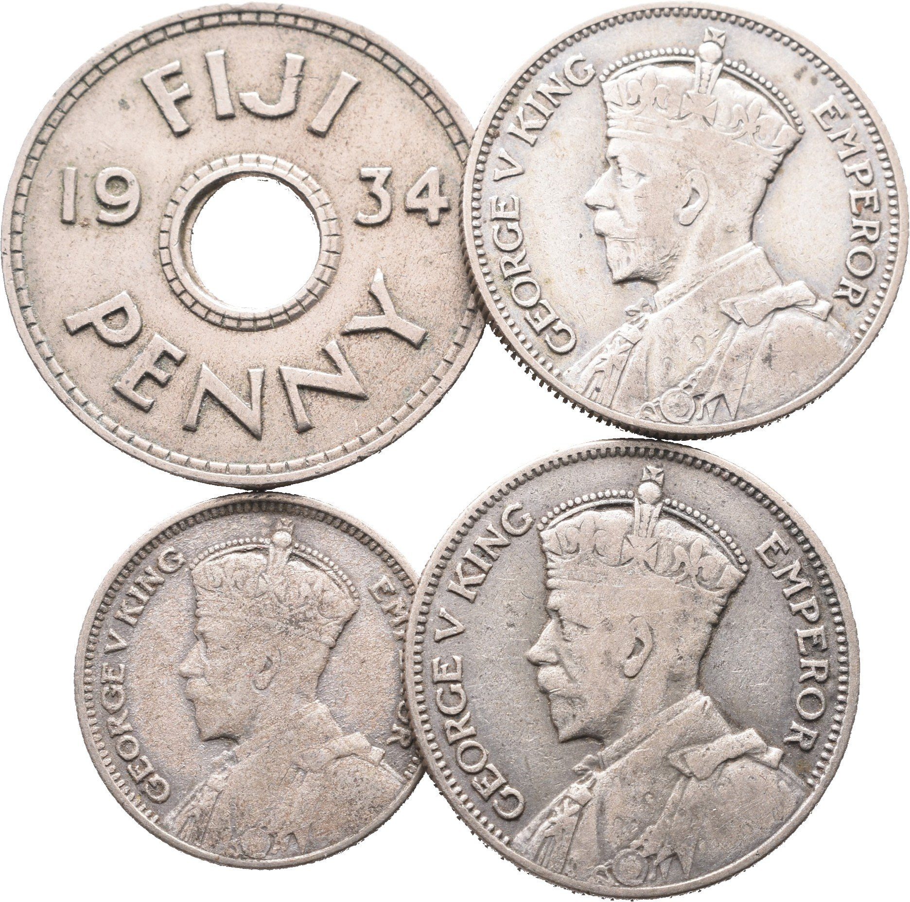 Fiji, Soubor mincí Penny, Pence, Shilling