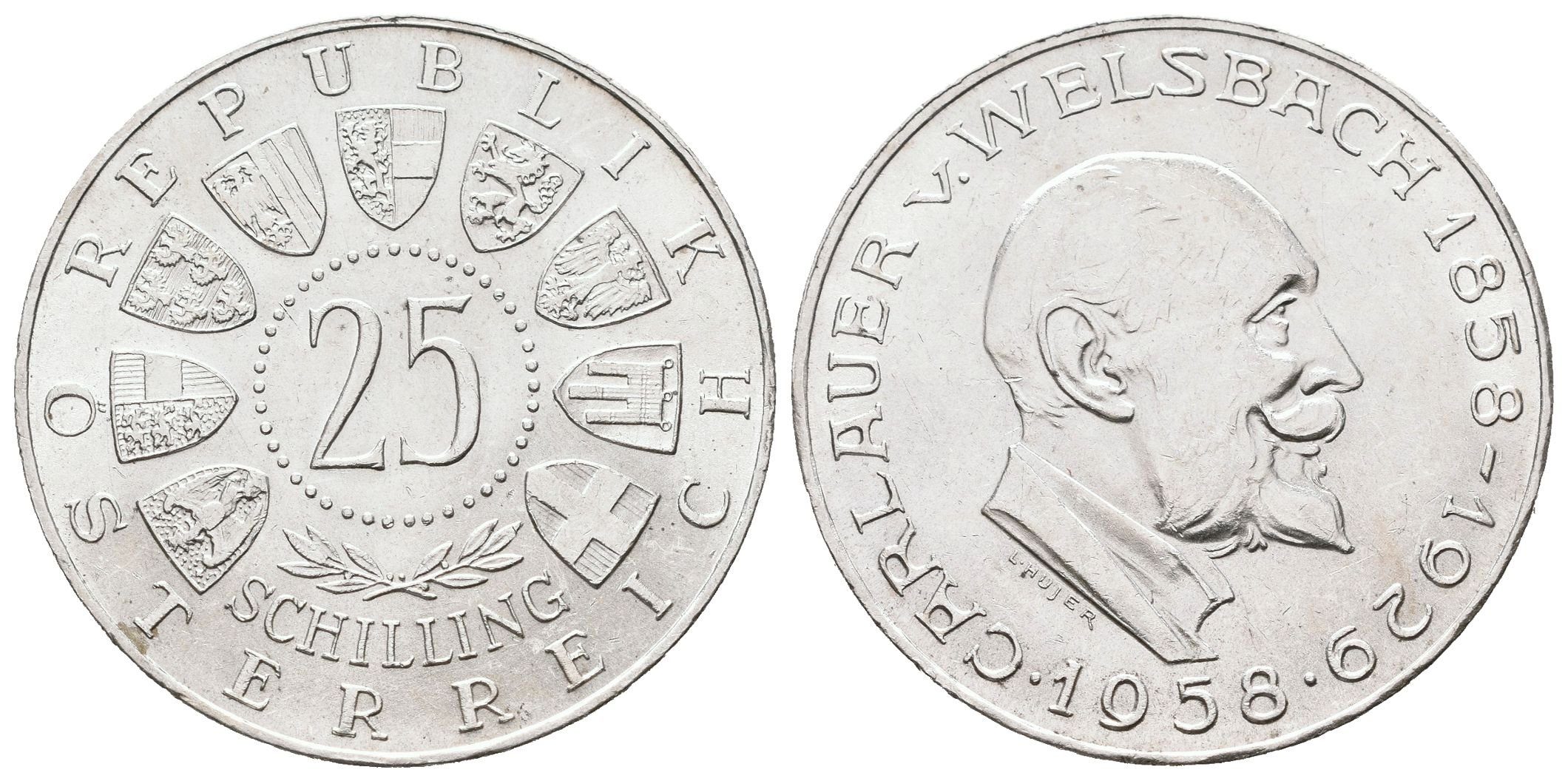 Rakousko, 25 Schilling 1957 - Welsbach