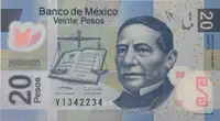 Mexiko, 20 Pesos 2007-2012, plastová, P.122d-t