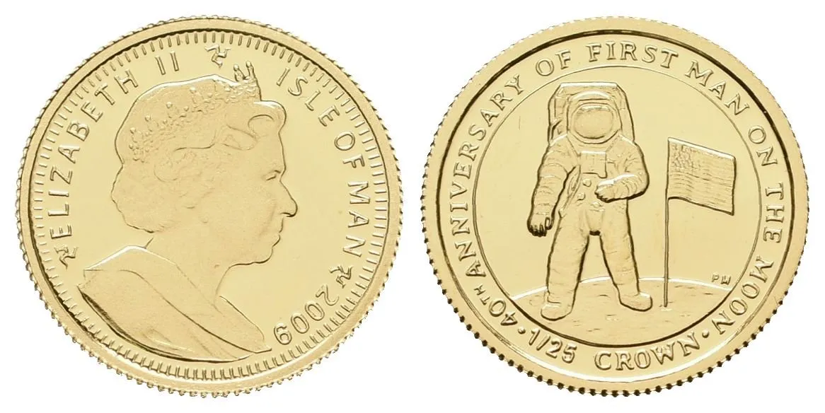 1/25 Crown - 2009 - Au 1,25 g - 999.91/1000 - 40. výročí přistání člověka na Měsíci