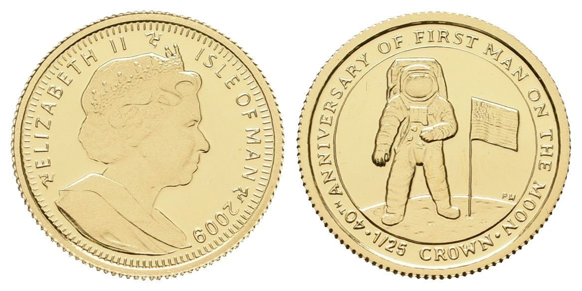 1/25 Crown - 2009 - Au 1,25 g - 999.91/1000 - 40. výročí přistání člověka na Měsíci