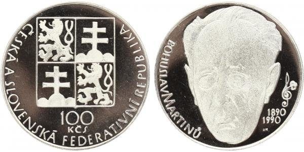 100 Kčs 1990 - Bohuslav Martinů, PROOF