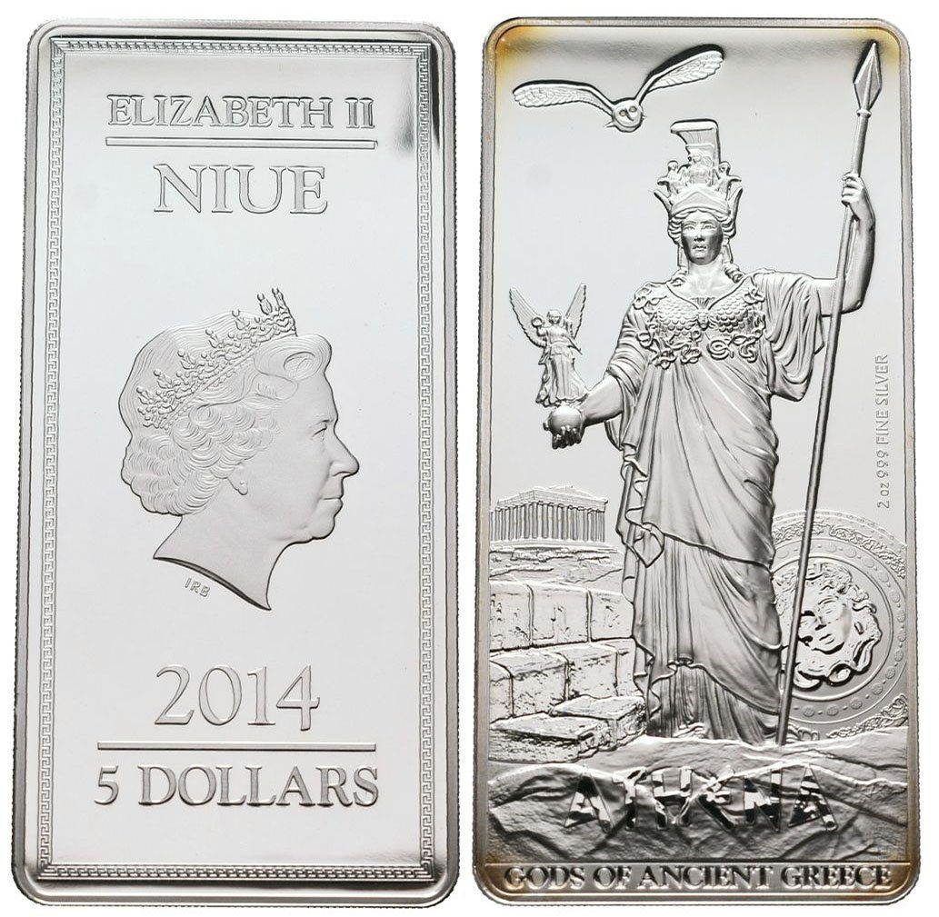 Nový Zéland, 5 Dollar 2014 - Athena