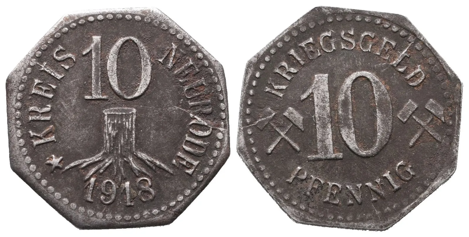 Nouzové ražby, 10 Pfennig 1918 - Neurode
