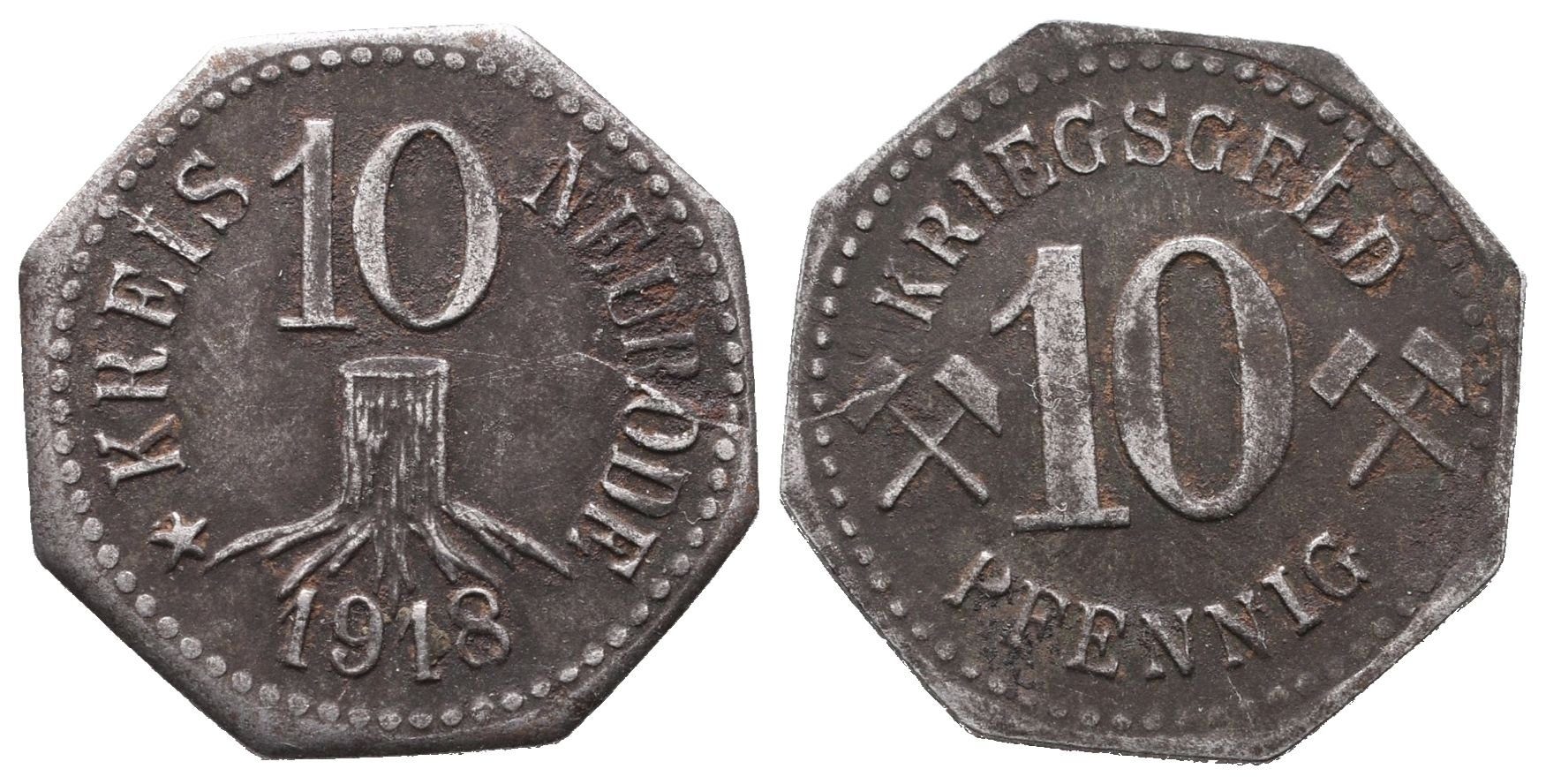 Nouzové ražby, 10 Pfennig 1918 - Neurode
