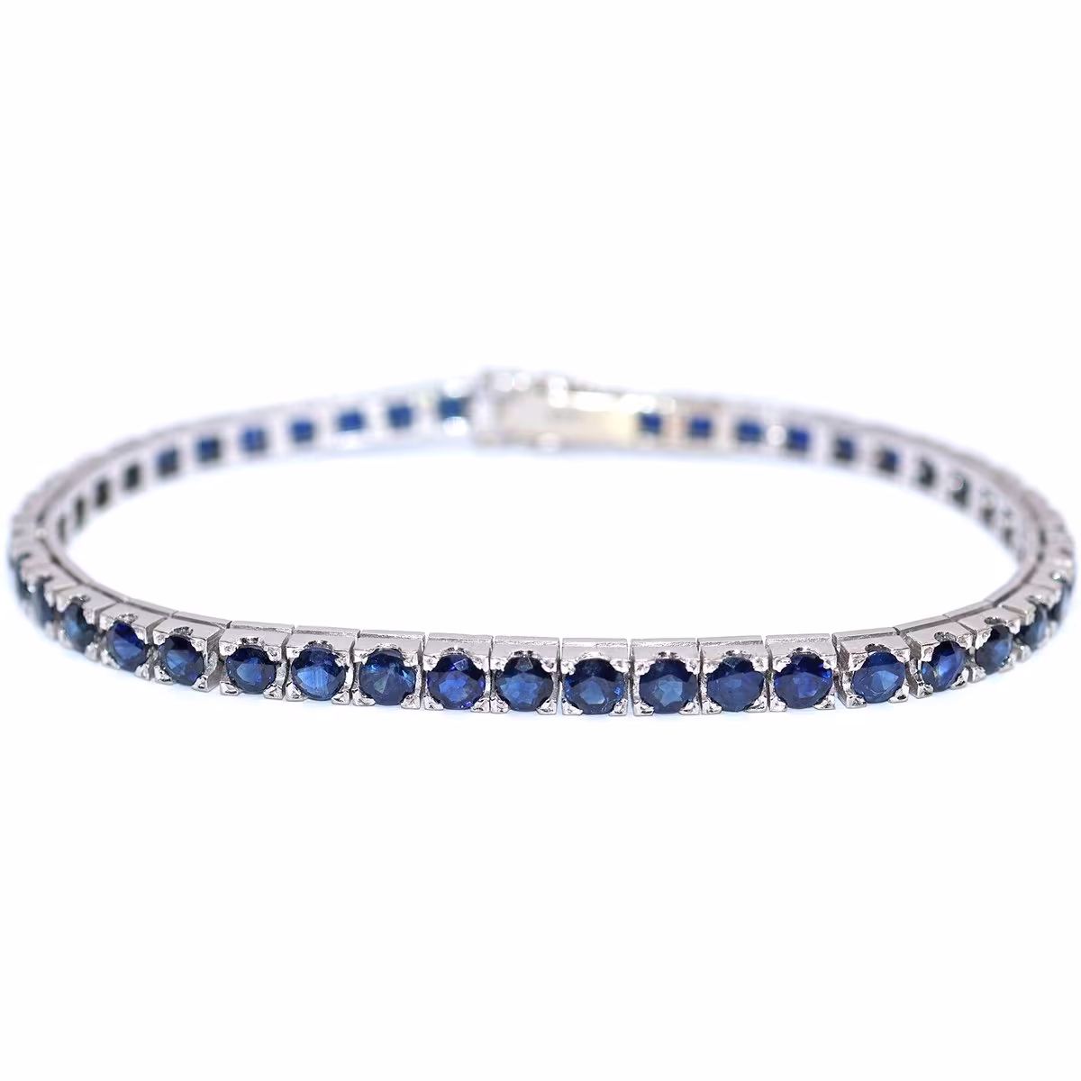 Zlatý náramek s přírodními safíry 8,25 ct + certifikát