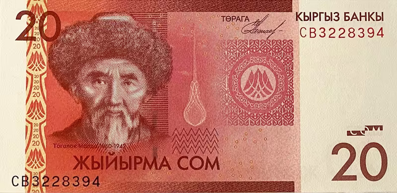 Kyrgyzstán, 20 Som 2009, P.24a