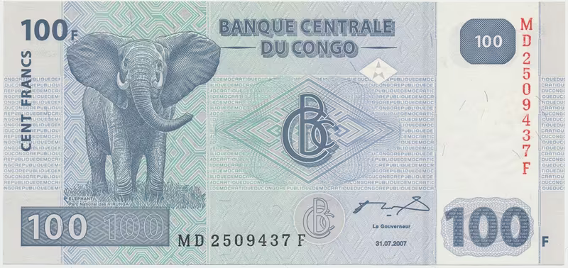 Kongo Dem. Republika, 100 Francs 2007, tisk HdM, P.98a