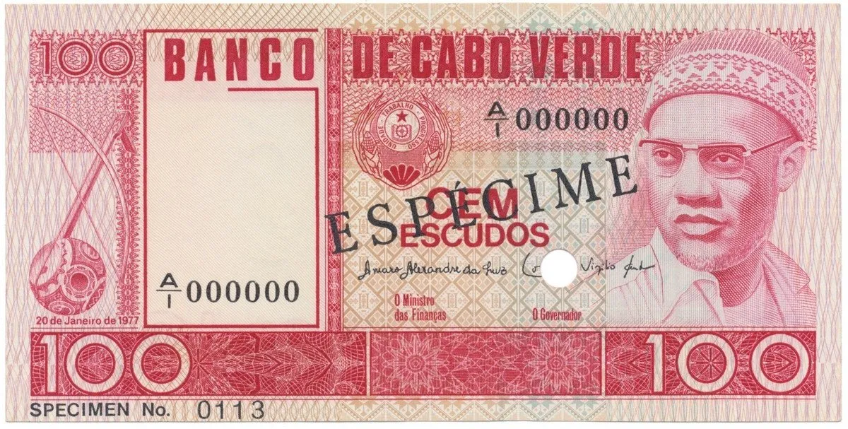 Kapverdy, 100 Escudos 1977, anulát - ESPÉCIMEN, P.54s