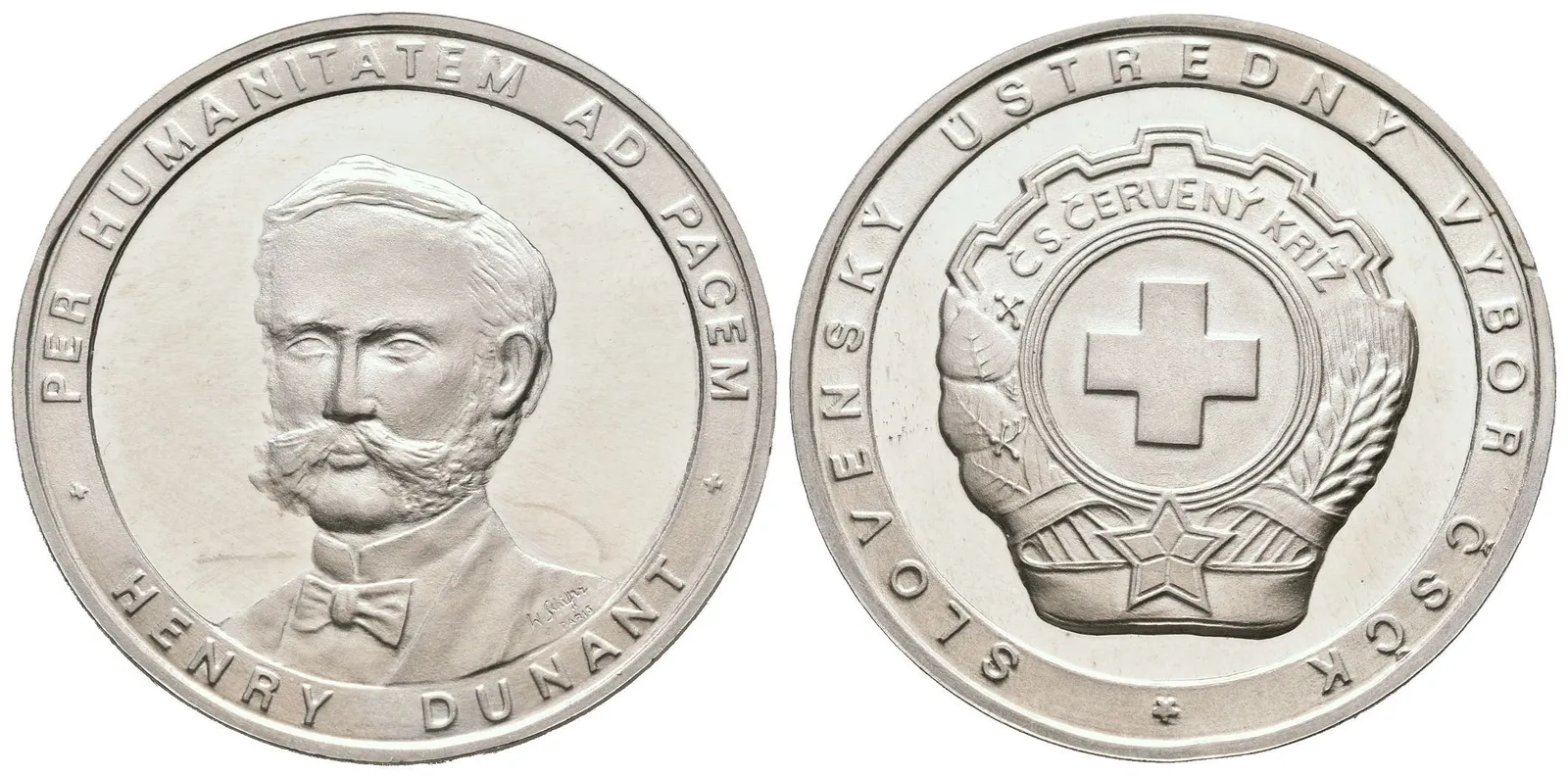 AR Medaile b.l. - Henry Dunant, Slovenský ústřední výbor ČSČK. — 1