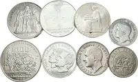 Soubor stříbrných mincí - Francie, 10 Frank 1965, Britská vých. Afrika, — 1
