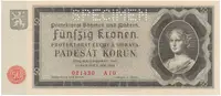 Protektorát Čechy a Morava, 50 Koruna 1940, perf. 1x SPECIMEN, Hej.34a.S1