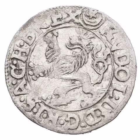 Malý groš 1587, Jáchymov-Hofmann, HN.8a (opis 7c), pěkná zachovalost, patina