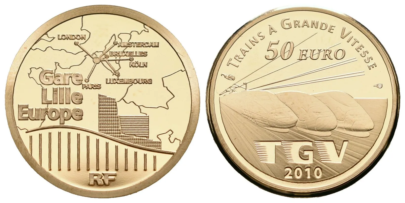 Francie, 50 Euro 2010 - Lille Europe TGV