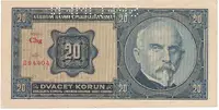 Československo, 20 Koruna 1926, série Chg, tisk TB NBČS, perf. 1x SPECIMEN, Hej.21c2.S1