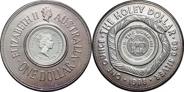 Austrálie, Dollar 1988 - Holey Dollar & The Dump