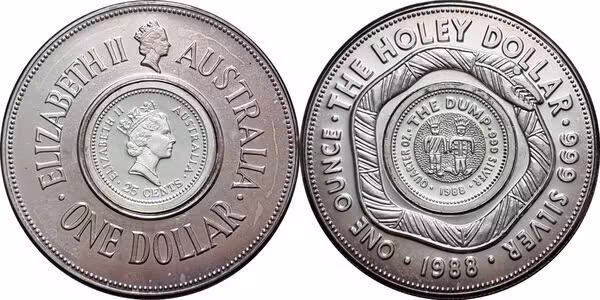Austrálie, Dollar 1988 - Holey Dollar & The Dump
