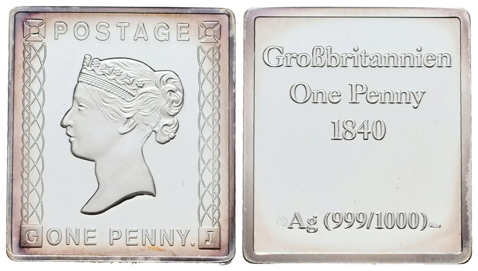 Stříbrná známka - One Penny Black - 1840 - Ag 6 g - 999/1000