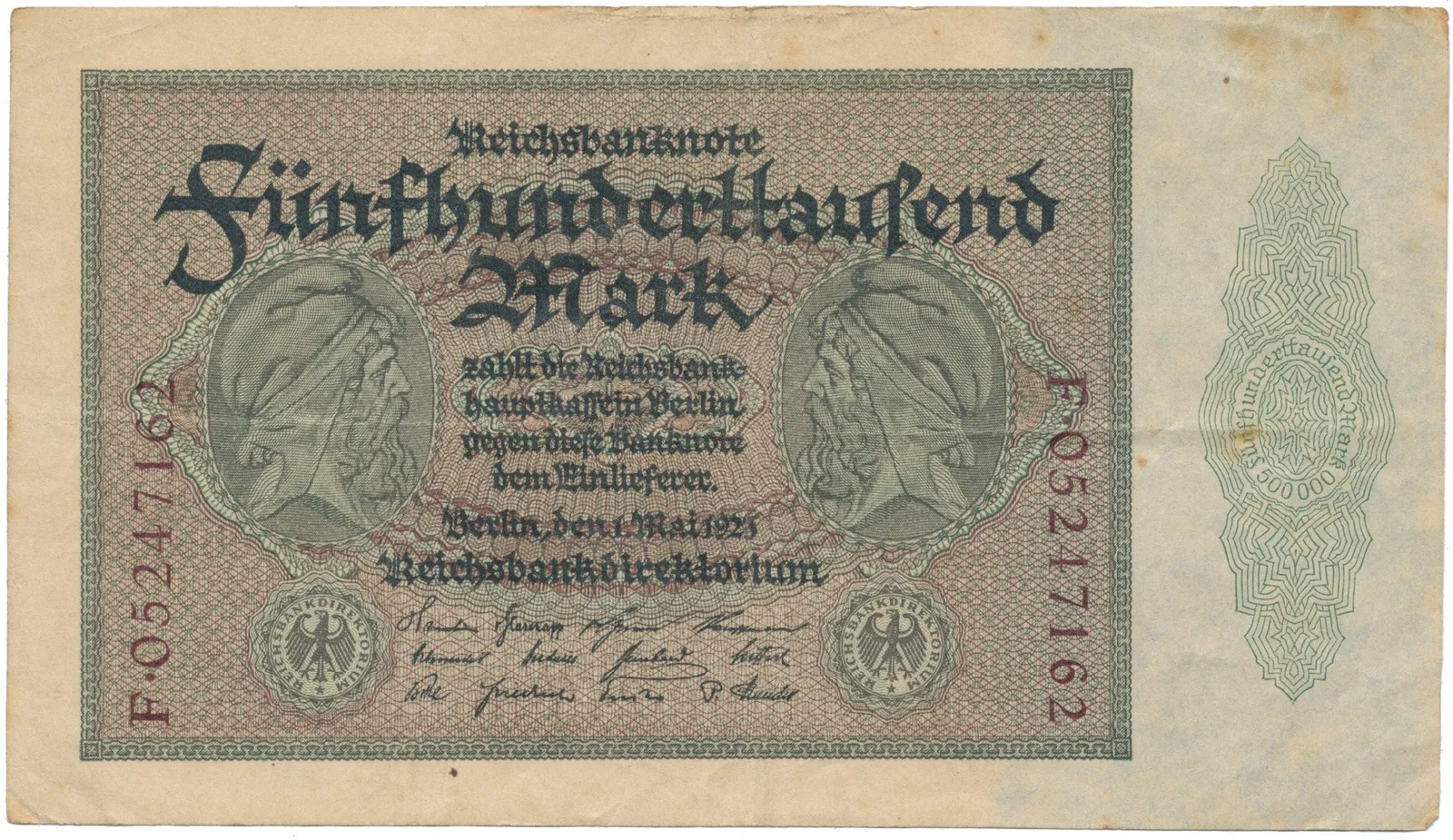Německo, 500000 Mark 1923, Ro.87b