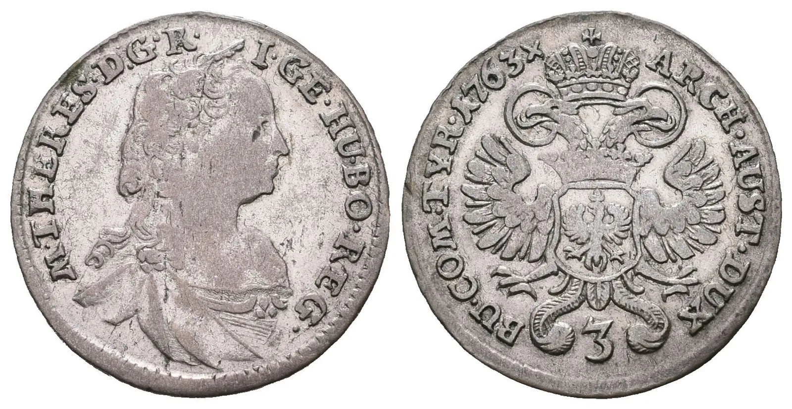 Marie Terezie, 3 Krejcar 1763, Hall