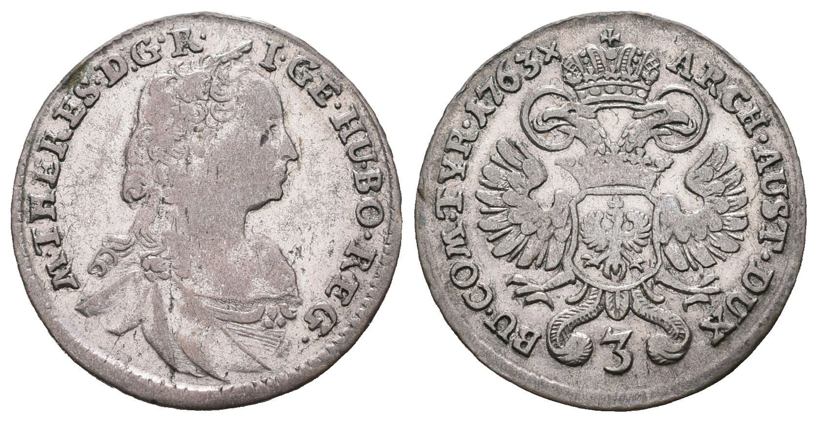 Marie Terezie, 3 Krejcar 1763, Hall