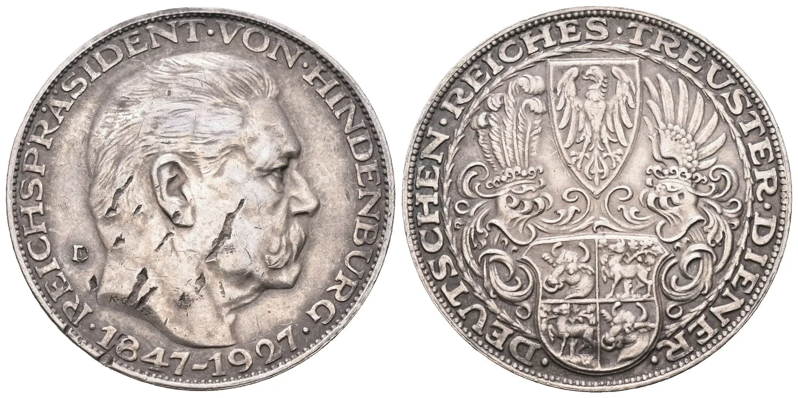 Výmar, AR Medaile 1928 - K 80. narozeninám P. von Hindenburga