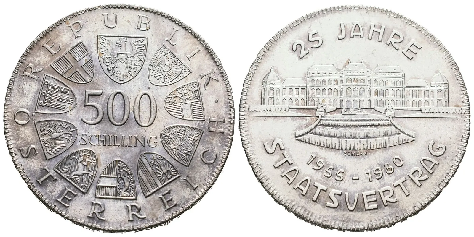 Rakousko, 500 Schilling 1980 - Staatsvertrag