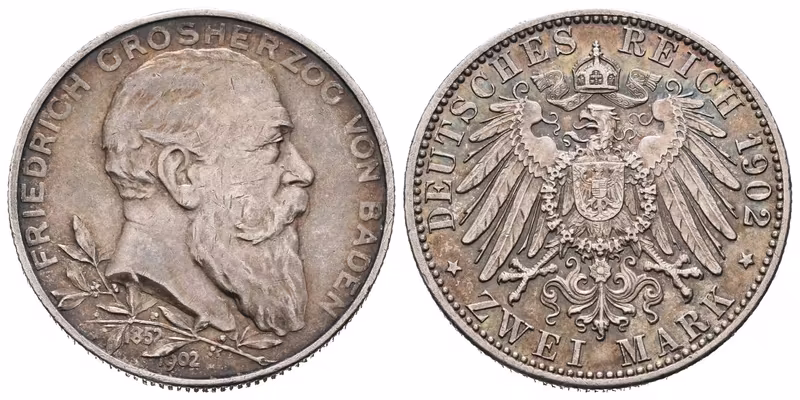 Baden, 2 Marka 1902 - 50. výročí panování