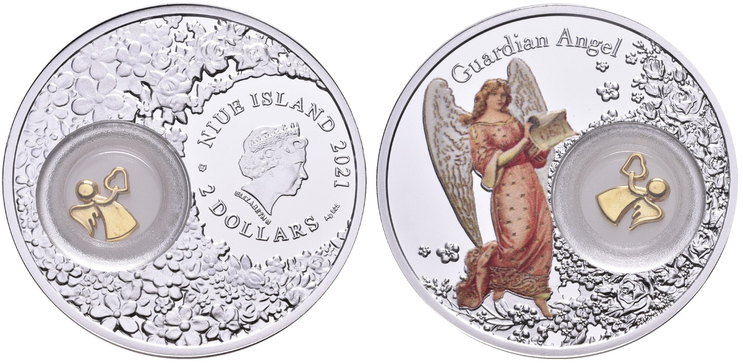 Niue Island, 2 Dollars 2021 - Anděl strážný