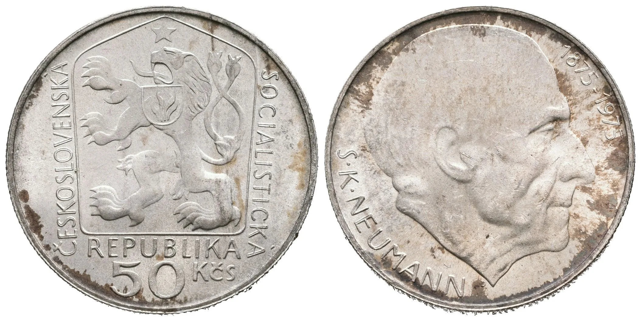 50 Kčs 1975 - Stanislav Kostka Neumann, ražební lesk — 1