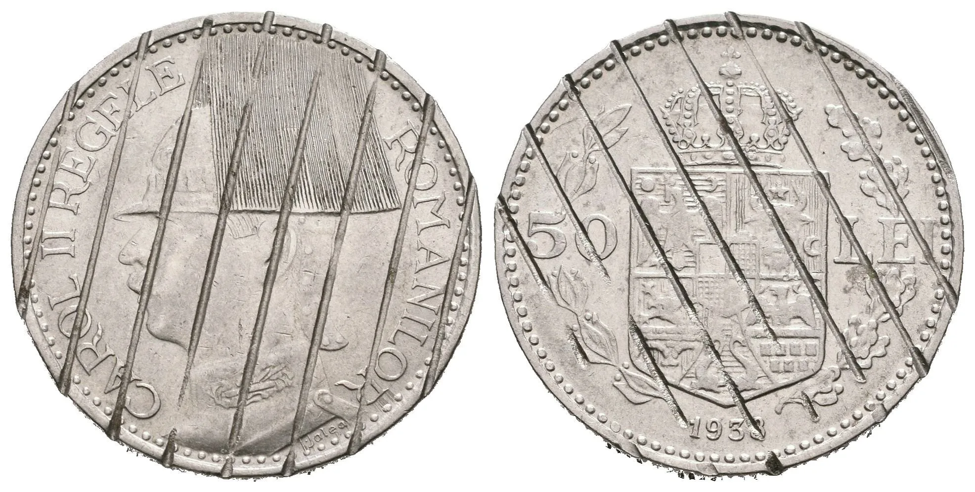 50 Lei 1938, KM.55, oficiální demonetizace. — 1
