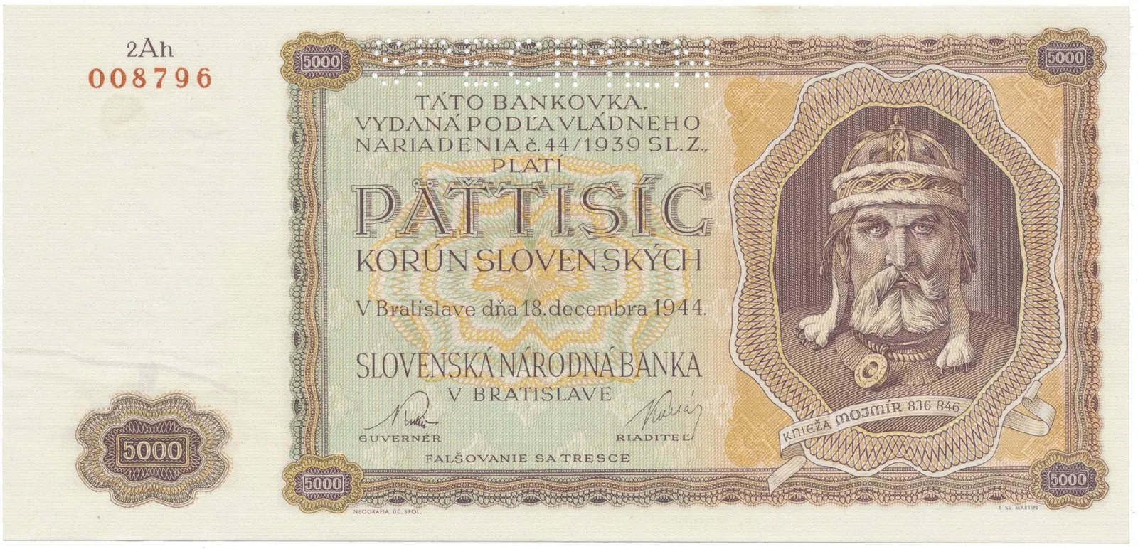 5000 Koruna 1944, série 2Ah, Hej.N3.S1