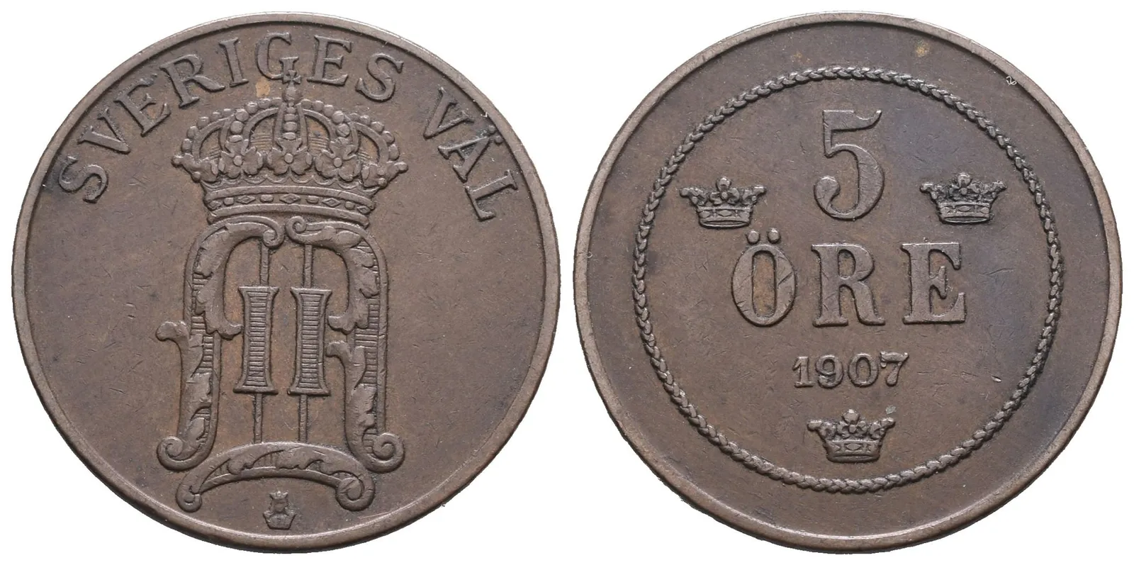 Švédsko, 5 Öre 1907