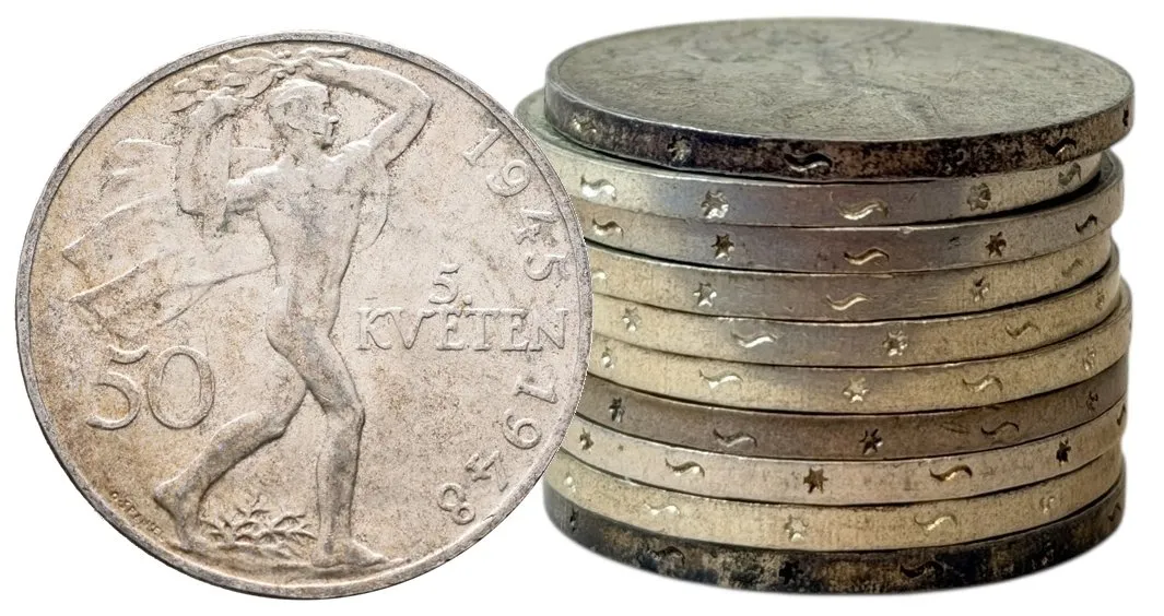 Soubor mincí 50 Koruna 1948 - 3. výročí Pražského povstání