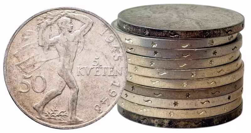 Soubor mincí 50 Koruna 1948 - 3. výročí Pražského povstání