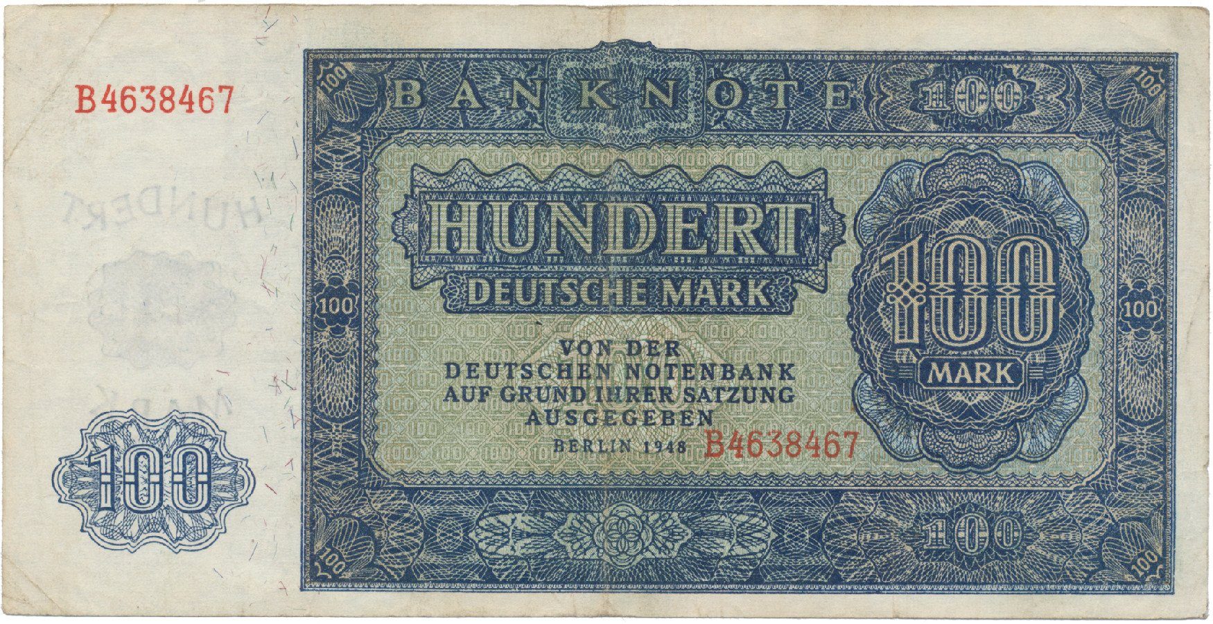 Německo - NDR, 100 DM 1948, Ros.346