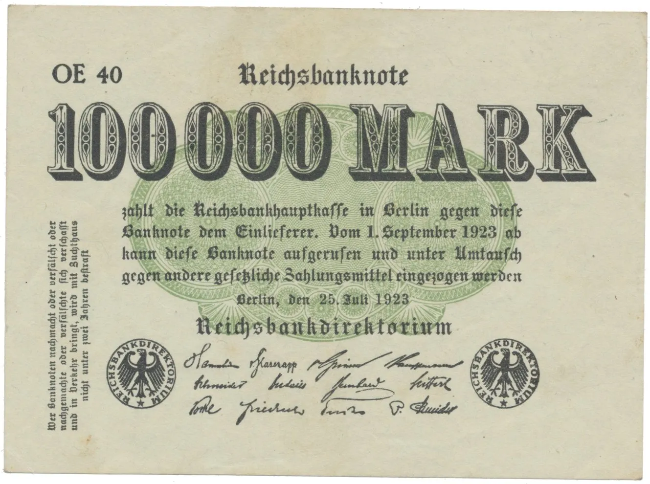 Německo, 100 000 Mark 1923, Ro.90b