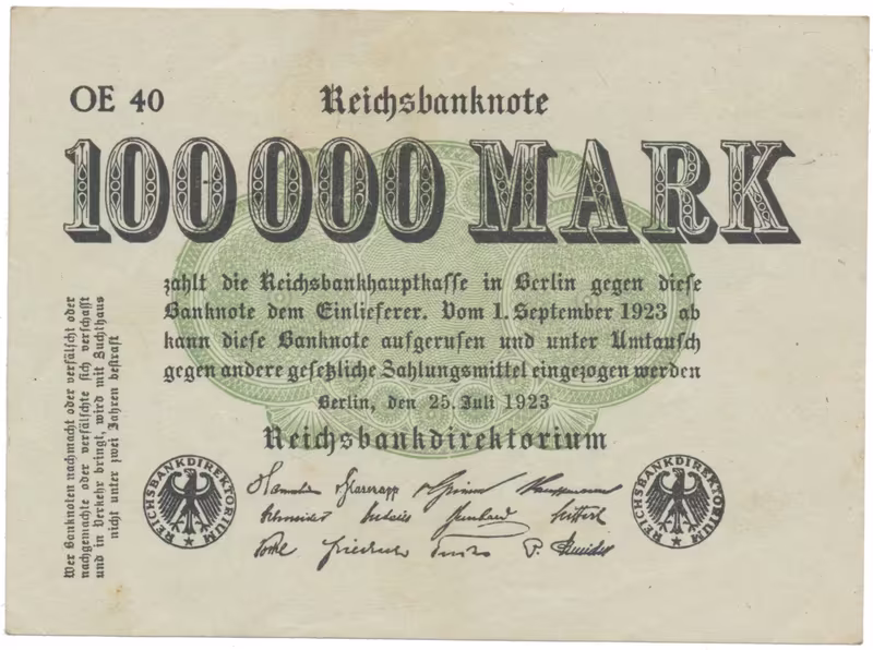 Německo, 100 000 Mark 1923, Ro.90b