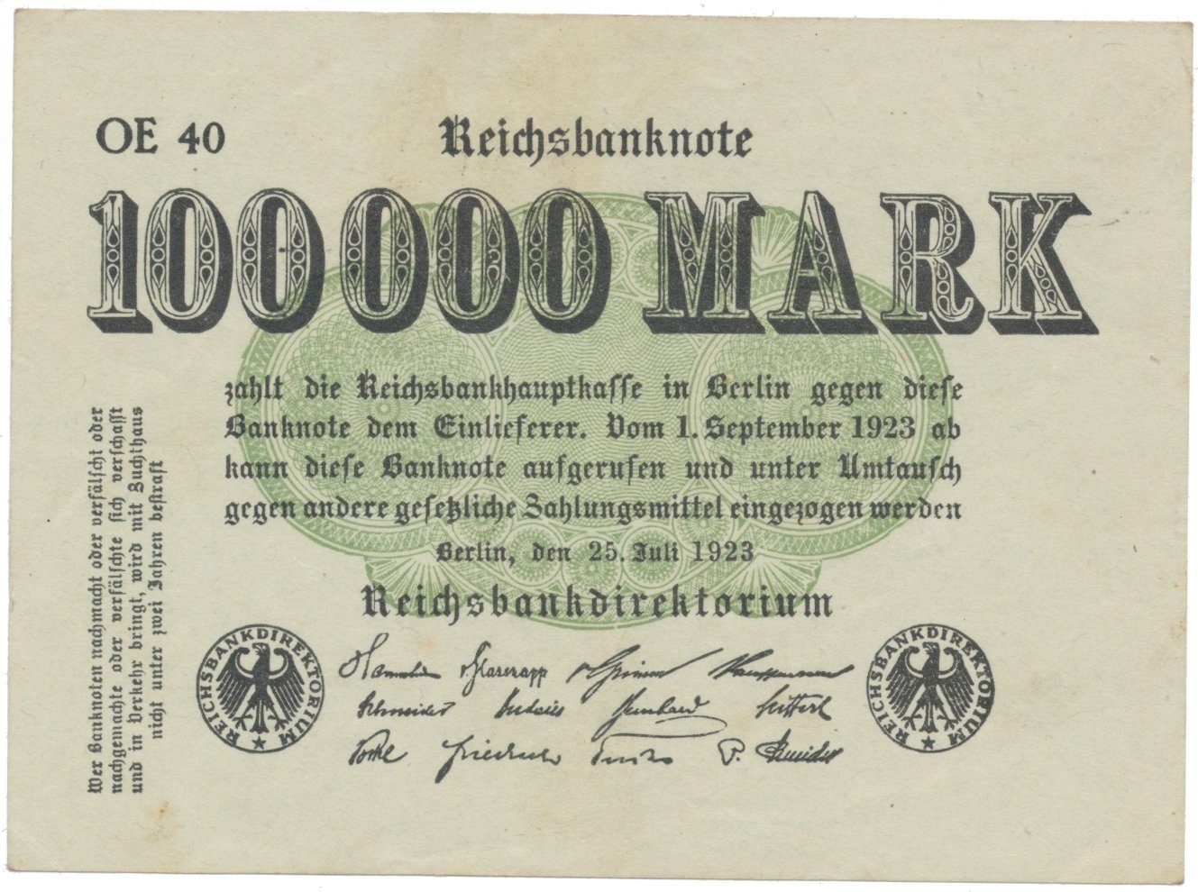Německo, 100 000 Mark 1923, Ro.90b