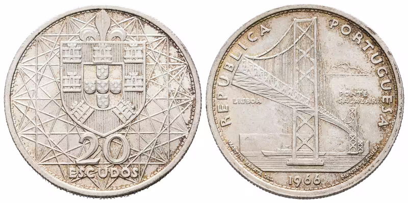 Portugalsko, 20 Escudos 1966