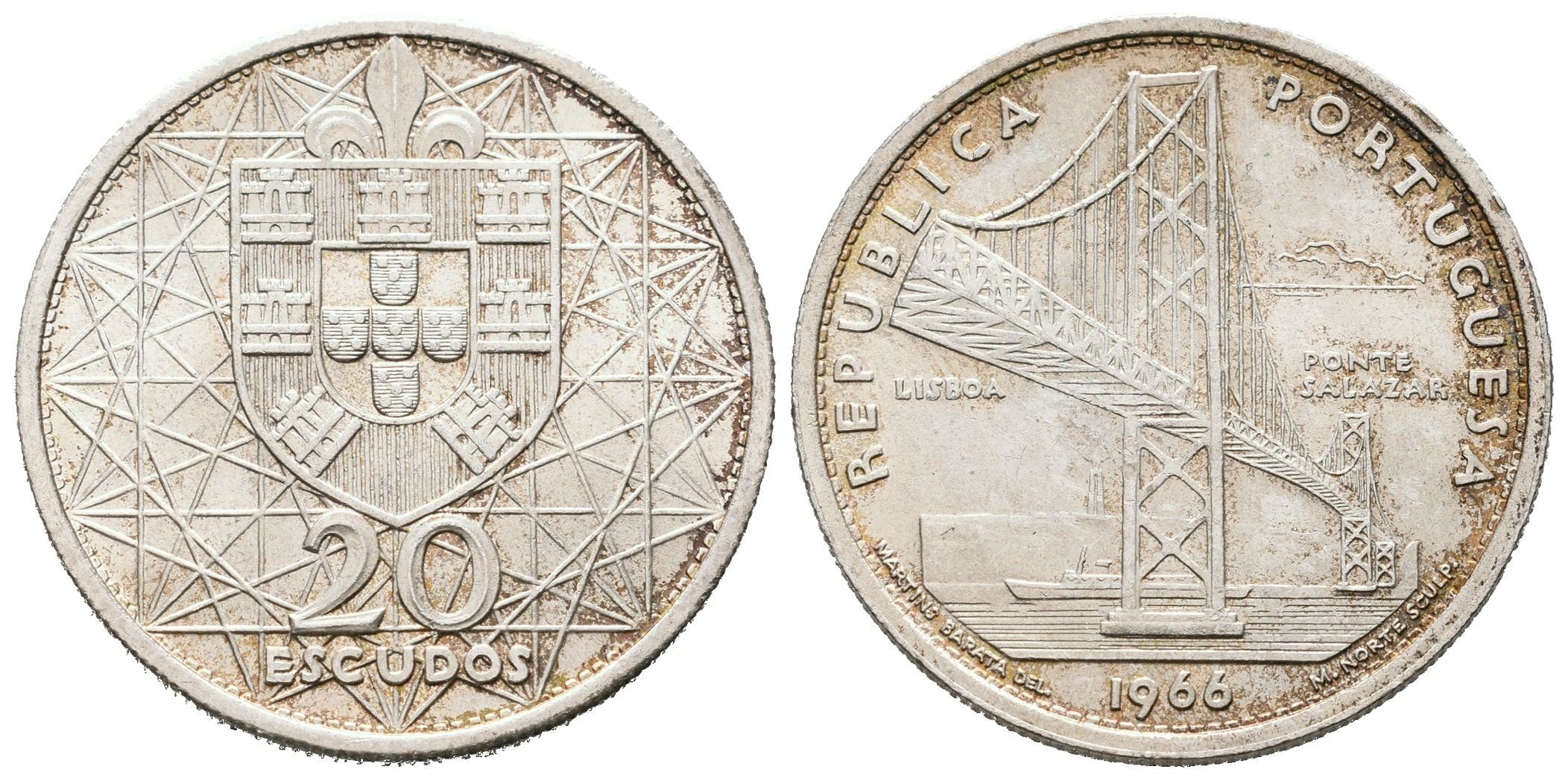 Portugalsko, 20 Escudos 1966