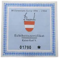 Rakousko, 100 Schilling 1992 - Císař Karel V. - fotografie 2