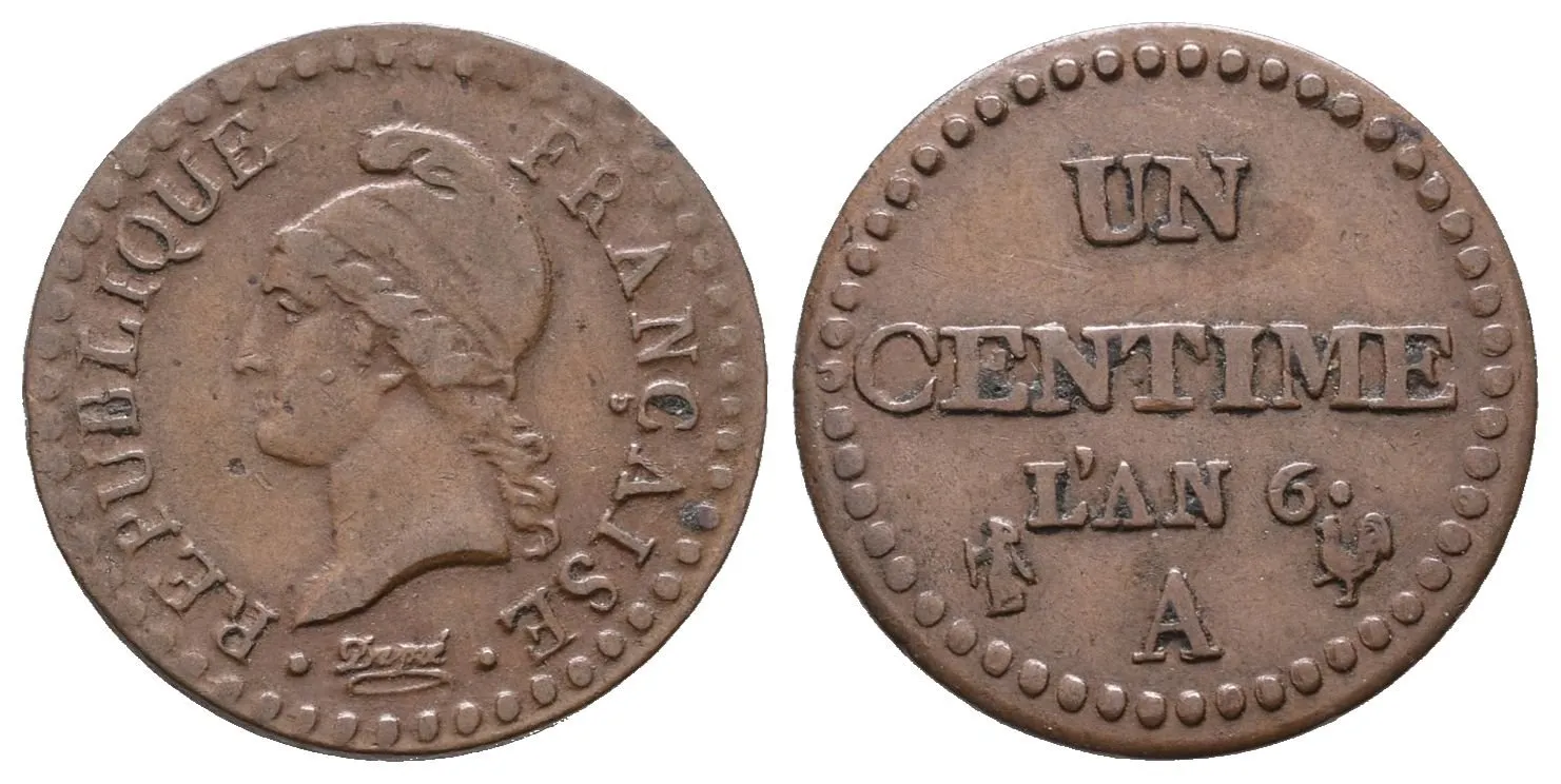 Francie - II. Republika, Centime rok 6 (1797 - 98) A