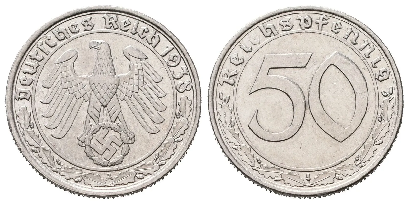 III. říše, 50 Pfennig 1938 A