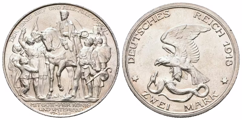 Prusko, 2 Marka 1913 A - Pamětní