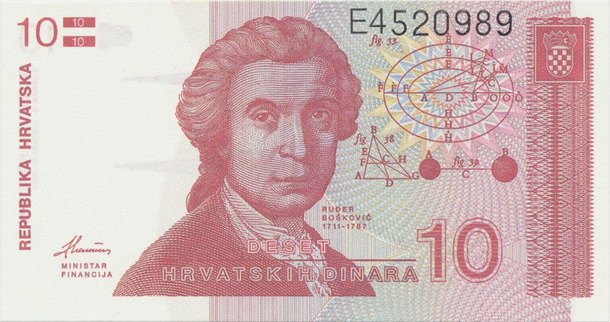 Chorvatsko, 10 Dinar 1991, P.18a