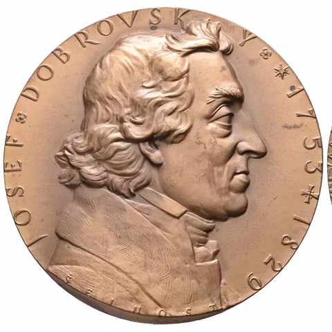 AE Medaile 1929 - Josef Dobrovský, filolog a historik, k 100. výročí úmrtí. Poprsí zprava,
